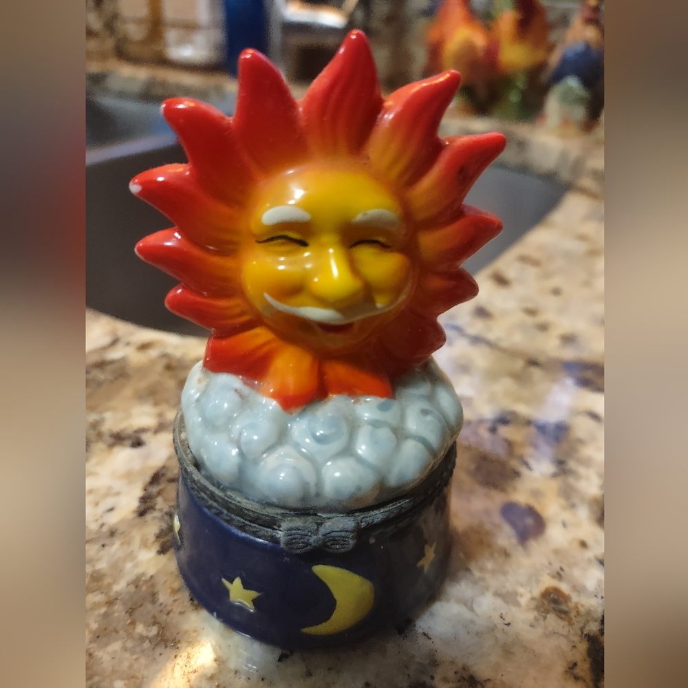 Celestial sun trinket box
